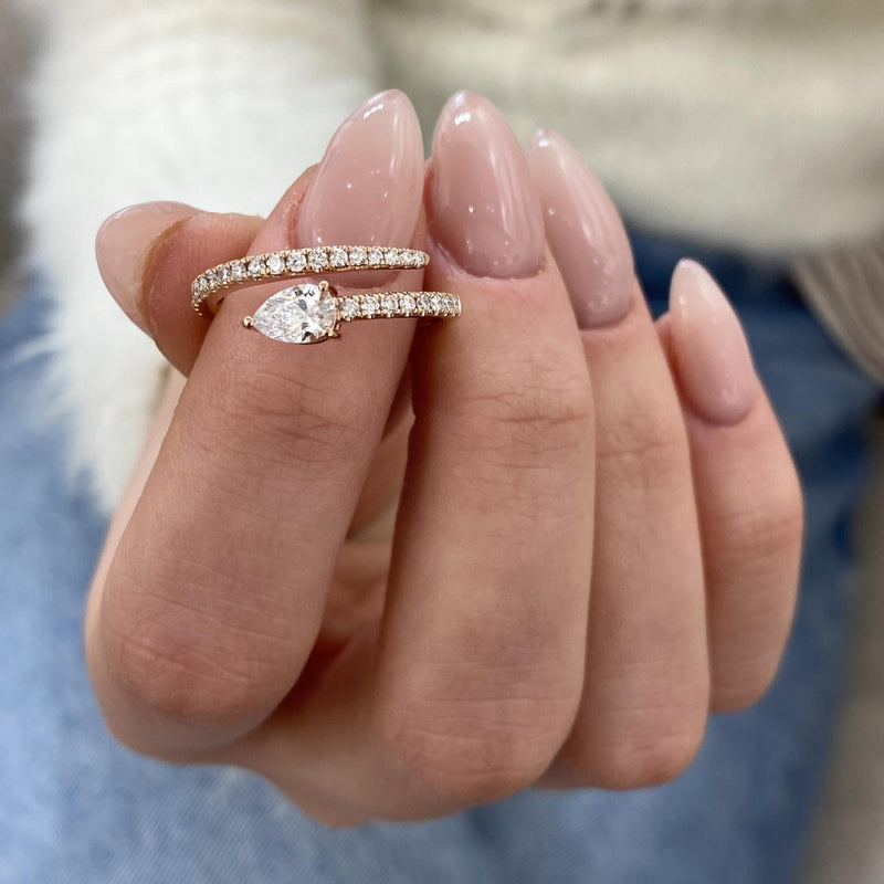 Diamond Wrap Ring 0.60 Carat Rose Gold 14K