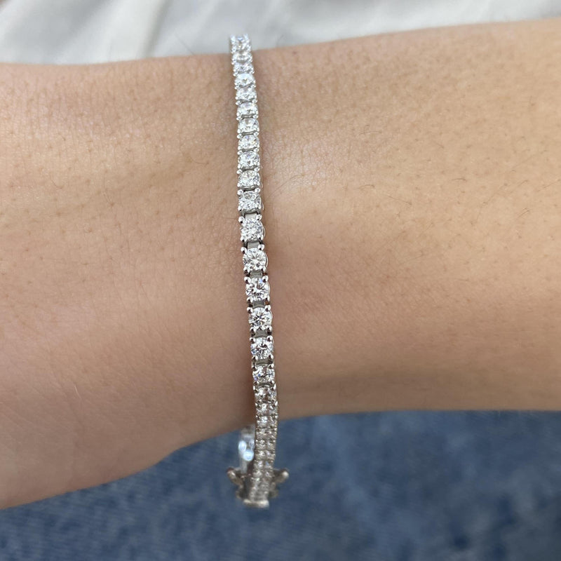 Diamond Tennis Bracelet 2.93 Carat White Gold 14K