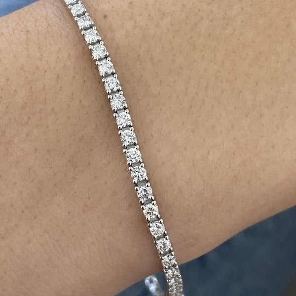 Diamond Tennis Bracelet 2.93 Carat White Gold 14K