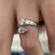 Diamond Wrap Ring 0.79 Carat White Gold 14K