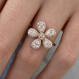 Diamond Statement Ring 0.85 Carat Rose Gold 14K
