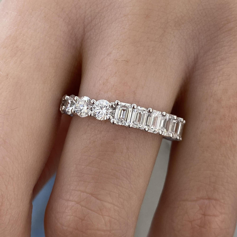 Diamond Eternity Ring 3.65 Carat White Gold 14K