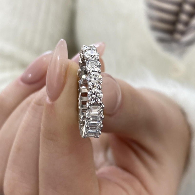 Diamond Eternity Ring 3.65 Carat White Gold 14K