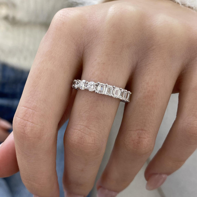 Diamond Eternity Ring 3.65 Carat White Gold 14K