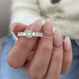 Diamond Half Eternity Ring 1.56 Carat White Gold 14K