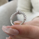 Diamond Half Eternity Ring 1.56 Carat White Gold 14K