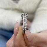 Diamond Half Eternity Ring 1.56 Carat White Gold 14K