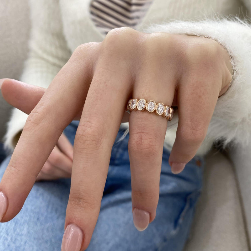 Diamond Eternity Ring 4.12 Carat Rose Gold 14K