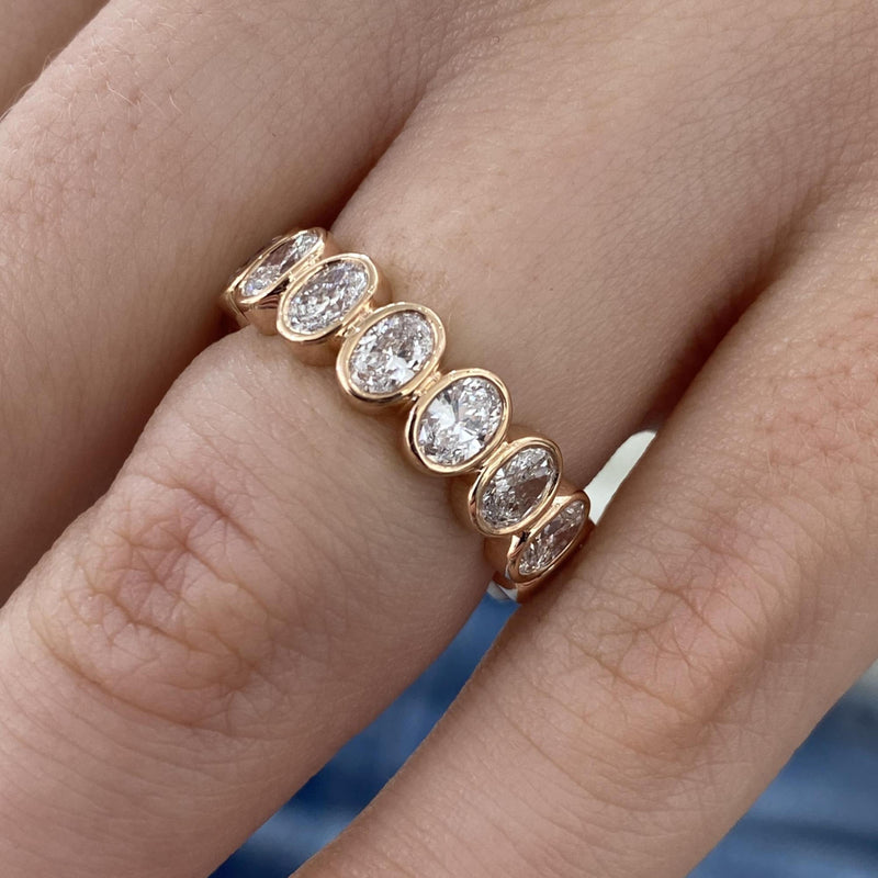 Diamond Eternity Ring 4.12 Carat Rose Gold 14K