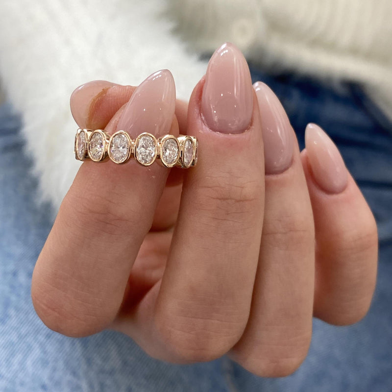 Diamond Eternity Ring 4.12 Carat Rose Gold 14K