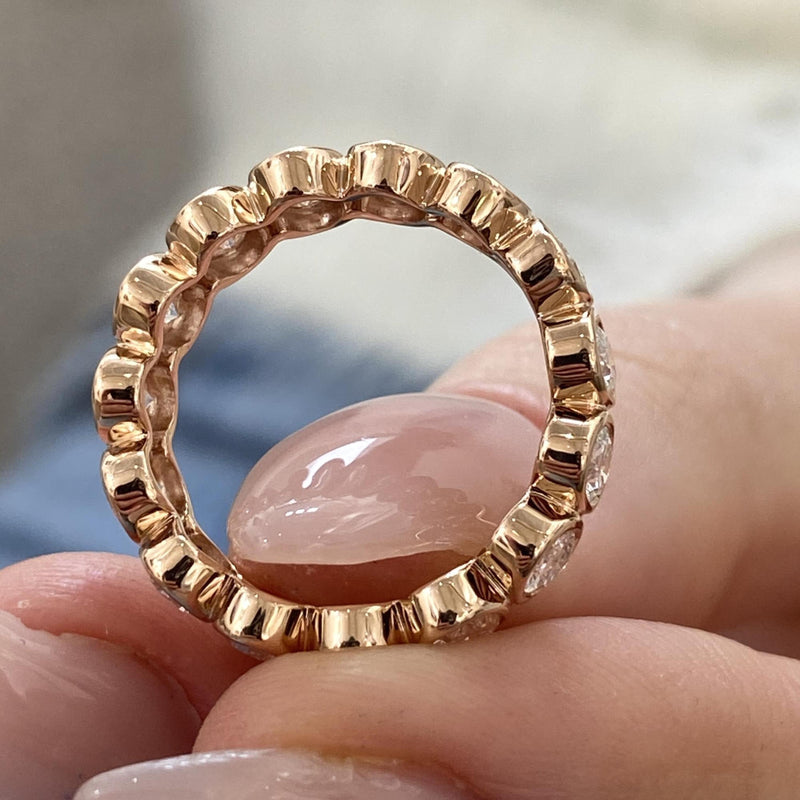 Diamond Eternity Ring 4.12 Carat Rose Gold 14K