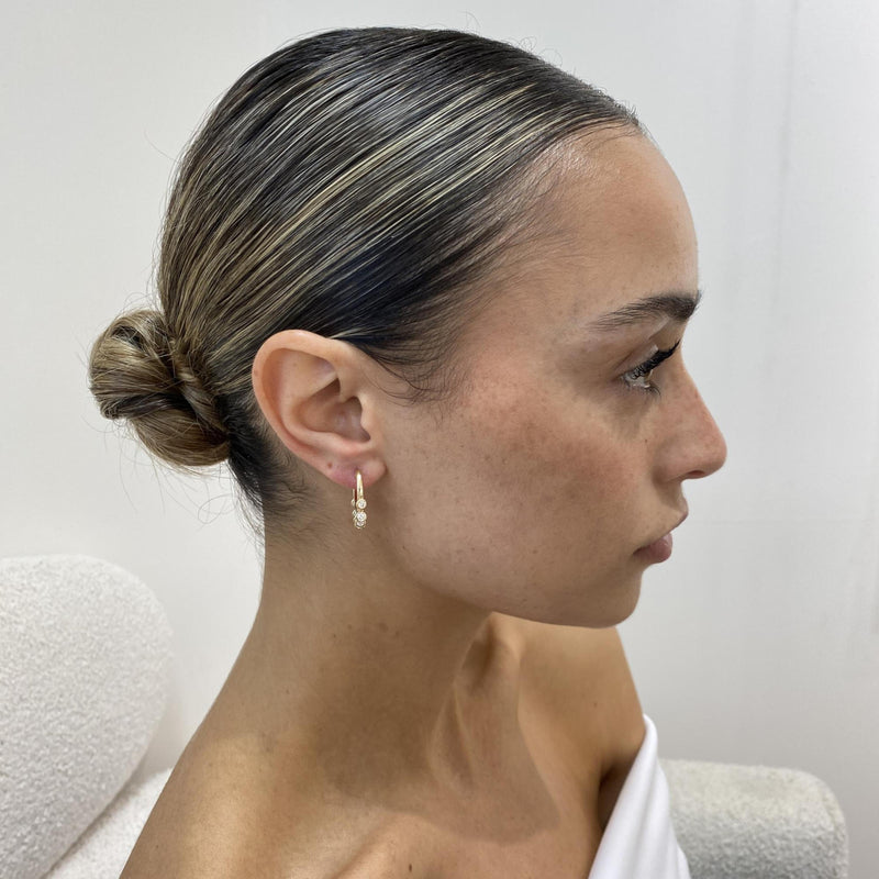 Diamond Chandelier Earrings 0.81 Carat Yellow Gold 14K