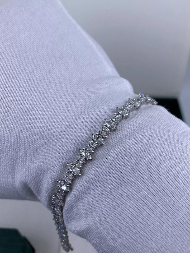 Diamond Tennis Bracelet 6.10 ct TCW, White Gold