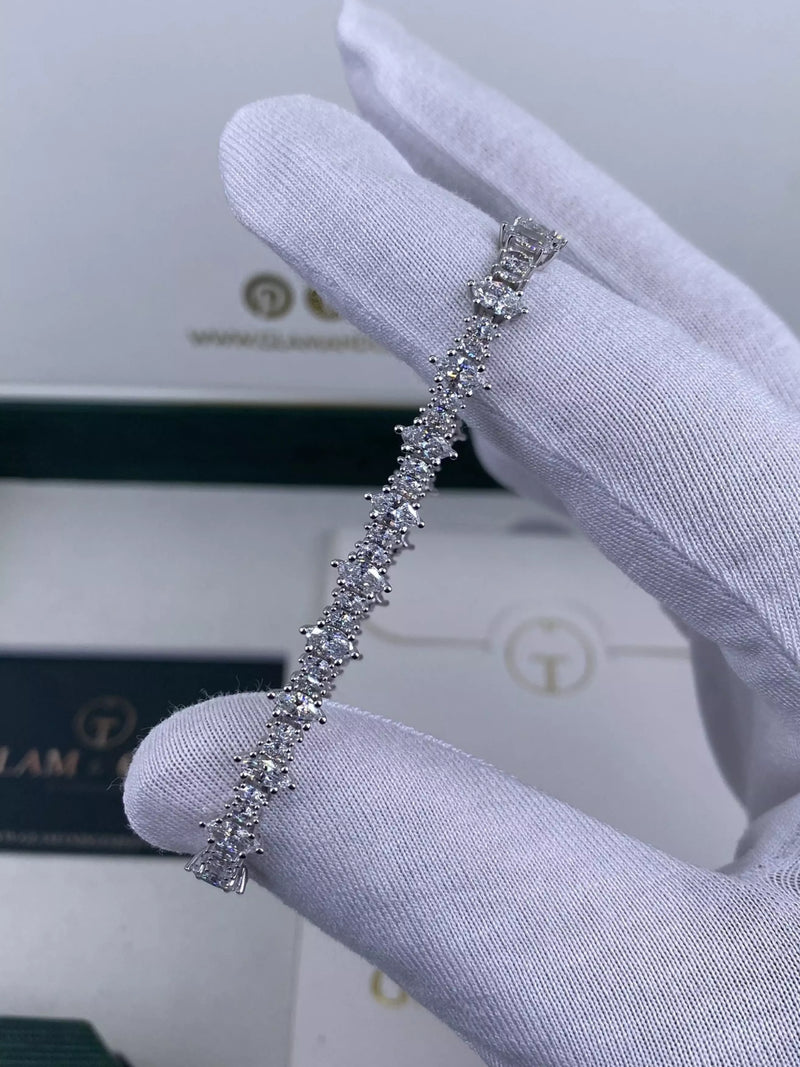 Diamond Tennis Bracelet 6.10 ct TCW, White Gold