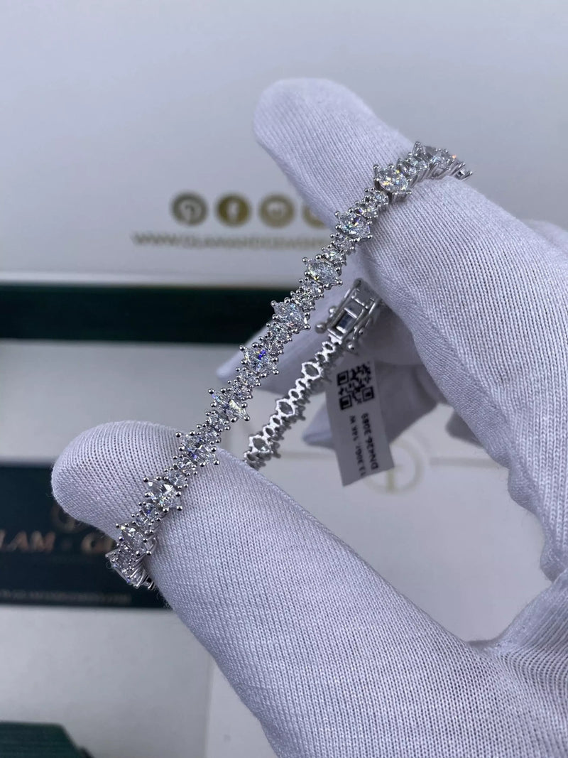 Diamond Tennis Bracelet 6.10 ct TCW, White Gold
