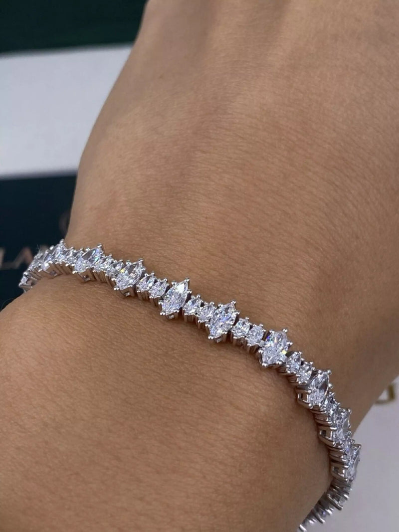 Diamond Tennis Bracelet 6.10 ct TCW, White Gold