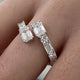Diamond Wrap Ring 3.02 Carat White Gold 14K