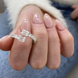 Diamond Wrap Ring 3.02 Carat White Gold 14K