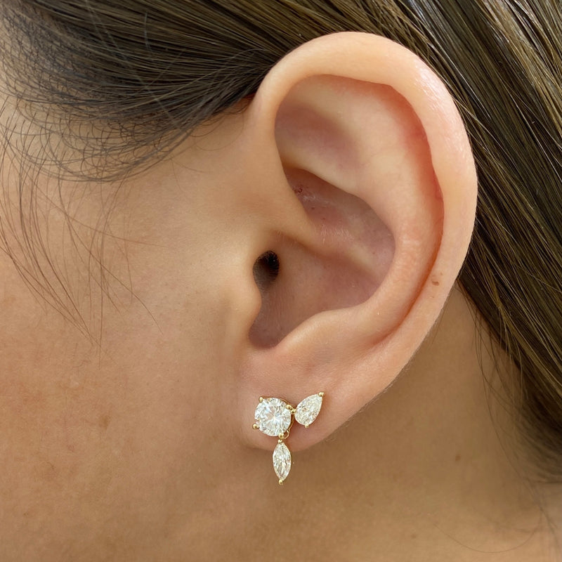 Diamond Earrings Earrings 2.1 ct Yellow Gold