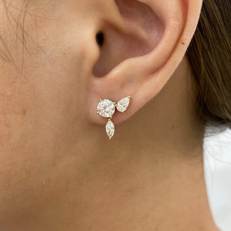 Diamond Earrings Earrings 2.1 ct Yellow Gold