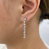Diamond Drop Earrings 2.9 ct White Gold