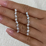 Diamond Drop Earrings 2.9 ct White Gold