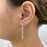 Diamond Drop Earrings 2.9 ct White Gold