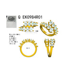 Diamond Ring 3.37 Carat White Gold 14K