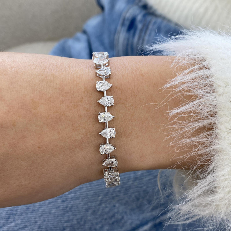 Diamond Tennis Bracelet 8.82 Carat White Gold 14K