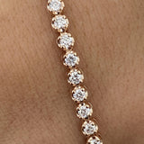 Diamond Tennis Bracelet 3.22 Carat Rose Gold 14K