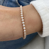 Diamond Tennis Bracelet 3.22 Carat Rose Gold 14K