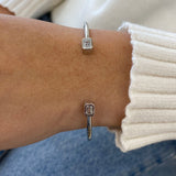 Diamond Bangle Bracelet 1.05 ct White Gold