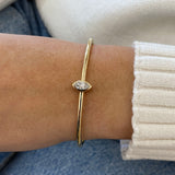 Diamond Bangle Bracelet 0.7 ct Yellow Gold