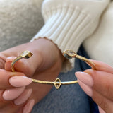 Diamond Bangle Bracelet 0.7 ct Yellow Gold