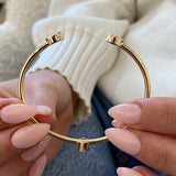 Diamond Bangle Bracelet 0.7 ct Yellow Gold