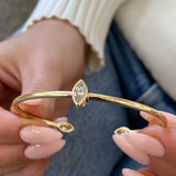 Diamond Bangle Bracelet 0.7 ct Yellow Gold