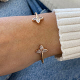 Diamond Bangle Fashion Bracelet 1 ct TCW, Rose Gold 14K