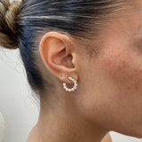 Diamond Hoop Earrings 1.84 Carat Yellow Gold 14K