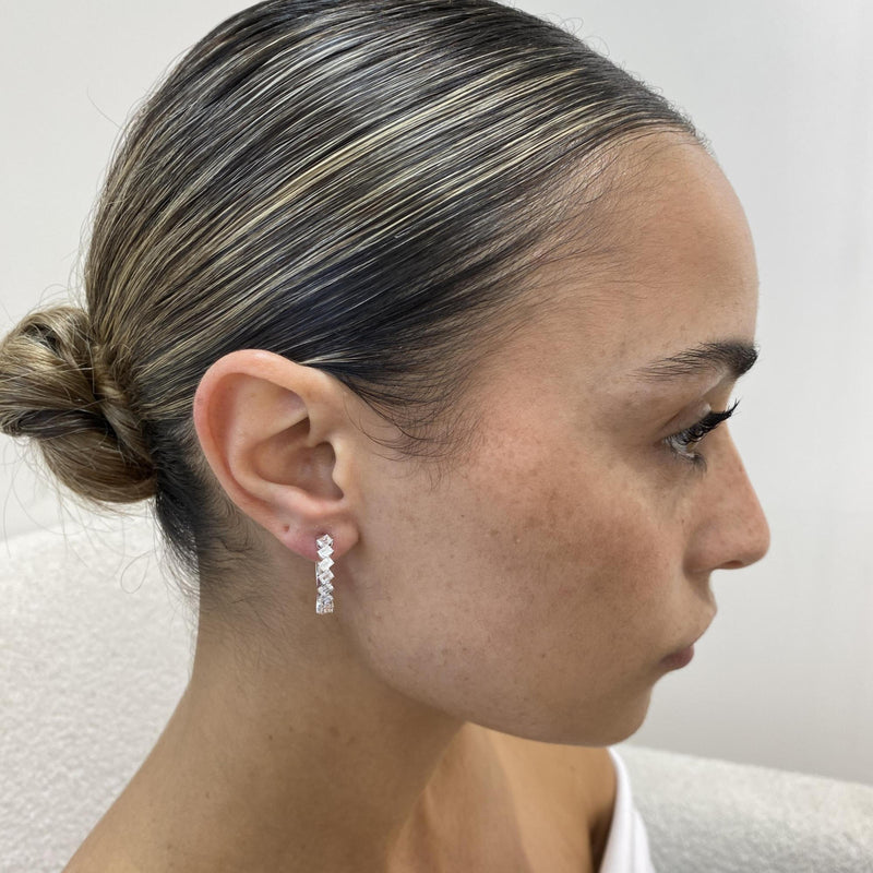 Diamond Hoop Earrings 2.02 Carat White Gold 14K