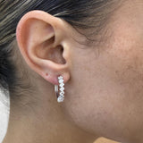 Diamond Hoop Earrings 2.02 Carat White Gold 14K