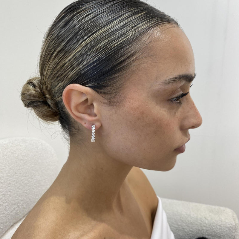 Diamond Hoop Earrings 2.02 Carat White Gold 14K