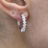 Diamond Hoop Earrings 2.02 Carat White Gold 14K