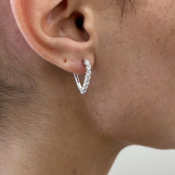 Diamond Hoop Earrings 0.83 Carat White Gold 14K