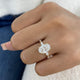 Ofelia Ring 3.8 ct TCW , Solid Gold 14k