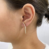 Diamond Climber Earrings 1.2 ct Yellow Gold