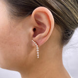 Diamond Climber Earrings 1.2 ct Rose Gold
