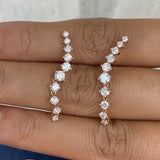Diamond Climber Earrings 1.2 ct Rose Gold