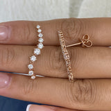 Diamond Climber Earrings 1.3 ct Rose Gold