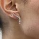 Diamond Climber Earrings 1.28 Carat Rose Gold 14K