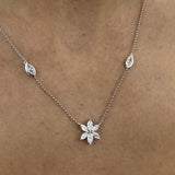 Diamond Chain Necklace 1.06 Carat White Gold 14K